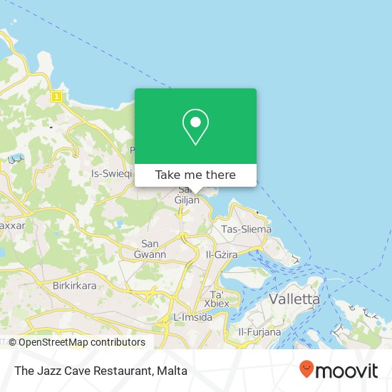 The Jazz Cave Restaurant, Pjazza Qalb ta' Ġesu San Ġiljan STJ map