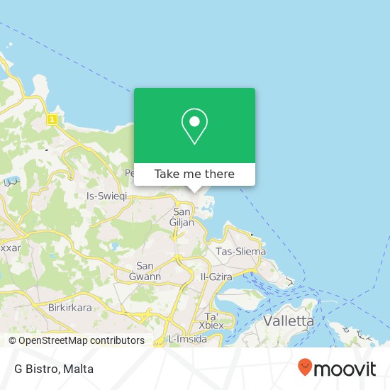 G Bistro, Triq Paċeville San Ġiljan STJ map