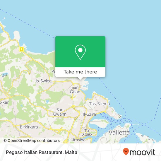 Pegaso Italian Restaurant, Triq Paċeville San Ġiljan STJ map