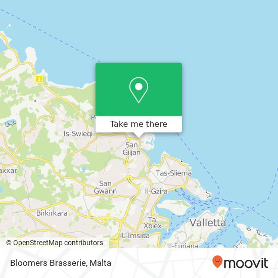 Bloomers Brasserie, Triq Gort San Ġiljan STJ map