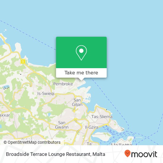 Broadside Terrace Lounge Restaurant, San Ġiljan STJ map