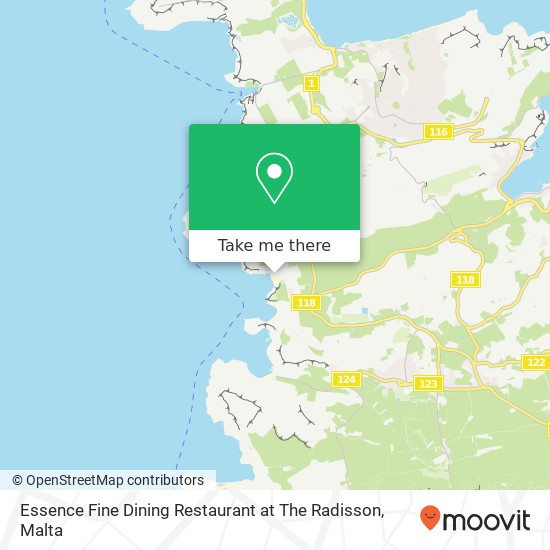 Essence Fine Dining Restaurant at The Radisson, Mellieħa MLH map