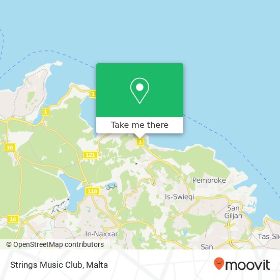 Strings Music Club, It-Telgħa tal-Madliena Naxxar NXR map