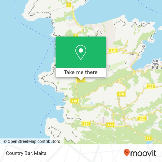 Country Bar, Triq il-Manikata Mellieħa MLH map
