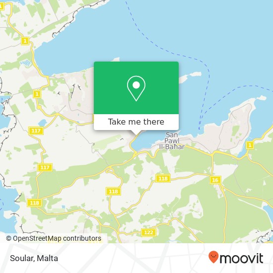 Soular, It-Telgħat ix-Xemxija San Pawl il-Baħar SPB map