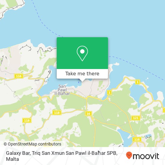 Galaxy Bar, Triq San Xmun San Pawl il-Baħar SPB map