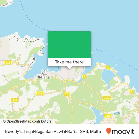 Beverly's, Triq il-Bajja San Pawl il-Baħar SPB map