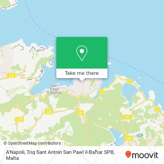 A'Napoli, Triq Sant Antnin San Pawl il-Baħar SPB map