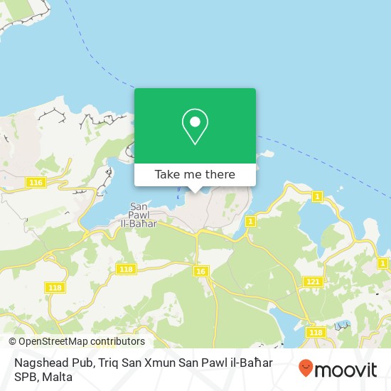 Nagshead Pub, Triq San Xmun San Pawl il-Baħar SPB map