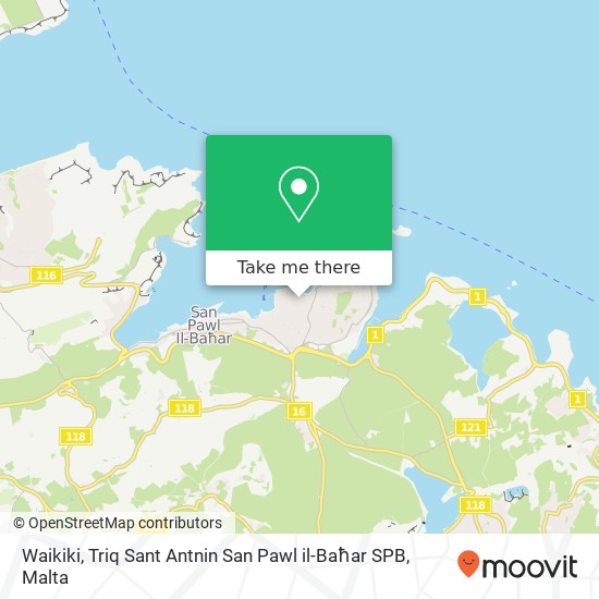 Waikiki, Triq Sant Antnin San Pawl il-Baħar SPB map