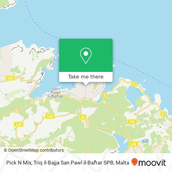 Pick N Mix, Triq il-Bajja San Pawl il-Baħar SPB map