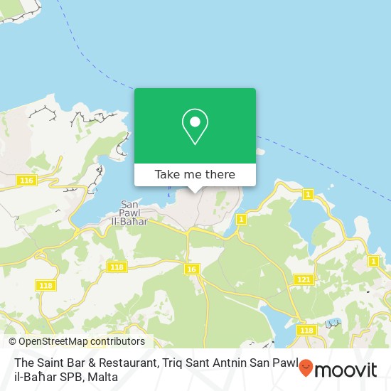 The Saint Bar & Restaurant, Triq Sant Antnin San Pawl il-Baħar SPB map