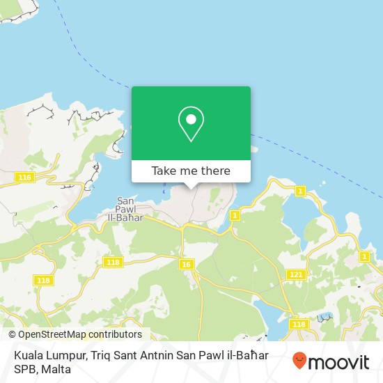 Kuala Lumpur, Triq Sant Antnin San Pawl il-Baħar SPB map