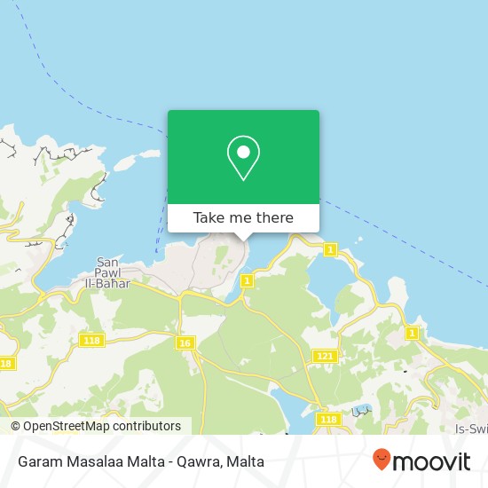 Garam Masalaa Malta - Qawra, Triq il-Qawra San Pawl il-Baħar SPB map