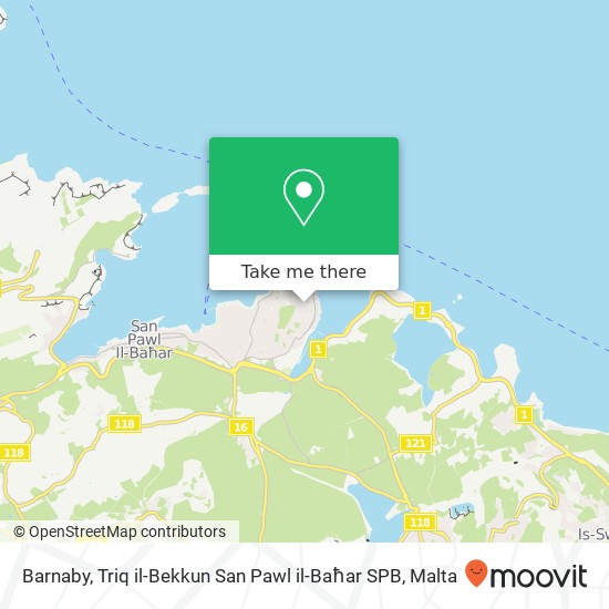 Barnaby, Triq il-Bekkun San Pawl il-Baħar SPB map