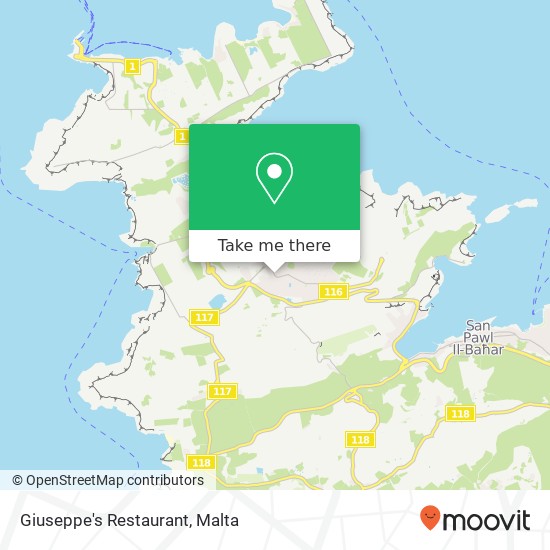 Giuseppe's Restaurant, Triq Sant'Elena Mellieħa MLH map