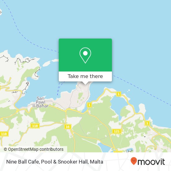 Nine Ball Cafe, Pool & Snooker Hall, Triq it-Turisti San Pawl il-Baħar SPB map