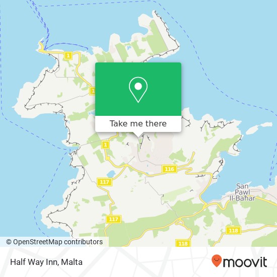 Half Way Inn, Triq il-Wied ta' Ruman Mellieħa MLH map