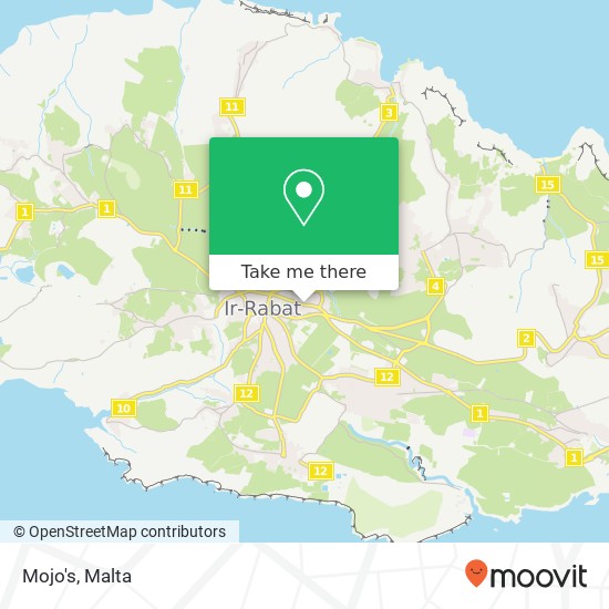 Mojo's, Triq Fortunato Mizzi Rabat VCT map