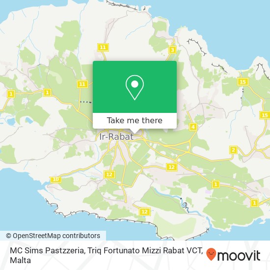 MC Sims Pastzzeria, Triq Fortunato Mizzi Rabat VCT map