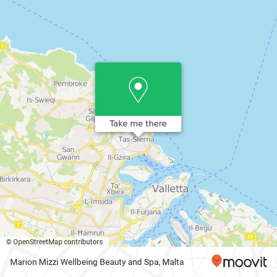 Marion Mizzi Wellbeing Beauty and Spa map