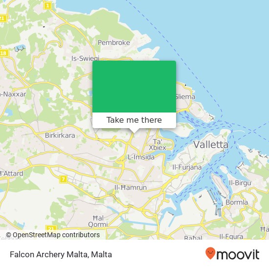 Falcon Archery Malta map