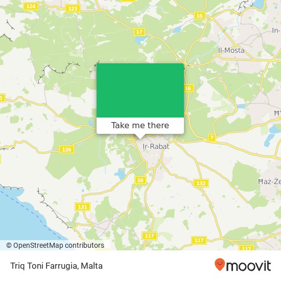 Triq Toni Farrugia map