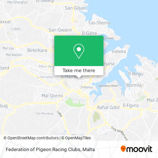 Federation of Pigeon Racing Clubs map