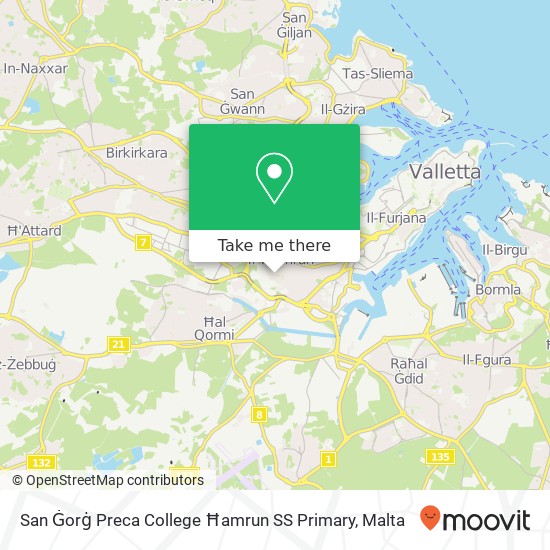 San Ġorġ Preca College Ħamrun SS Primary map