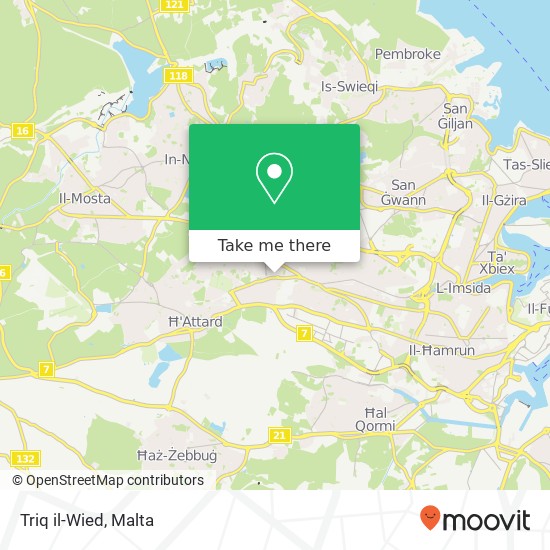 Triq il-Wied map
