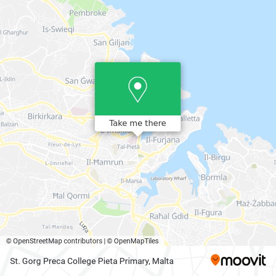 St. Gorg Preca College Pieta Primary map