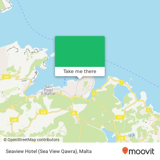 Seaview Hotel (Sea View Qawra) map