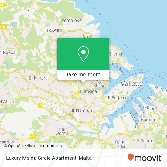 Luxury Msida Circle Apartment map