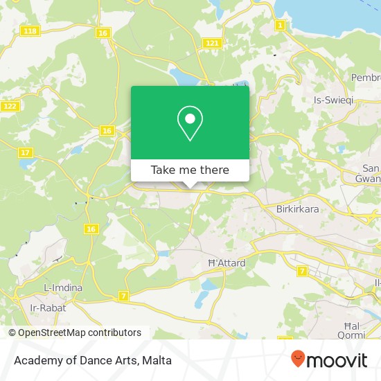 Academy of Dance Arts map