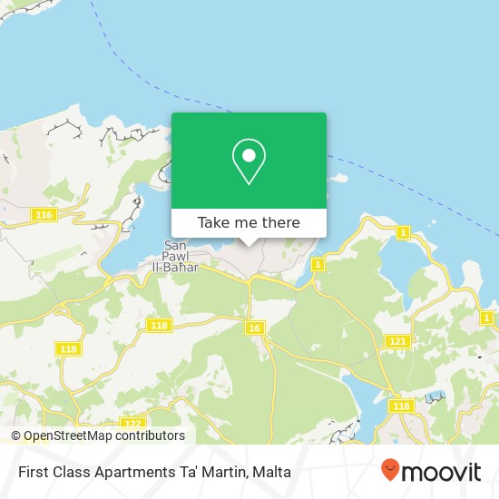 First Class Apartments Ta' Martin map