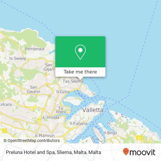 Preluna Hotel and Spa, Sliema, Malta map