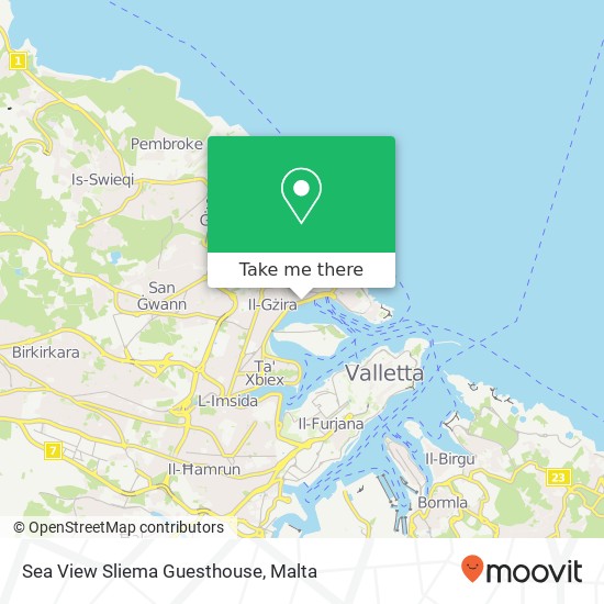 Sea View Sliema Guesthouse map