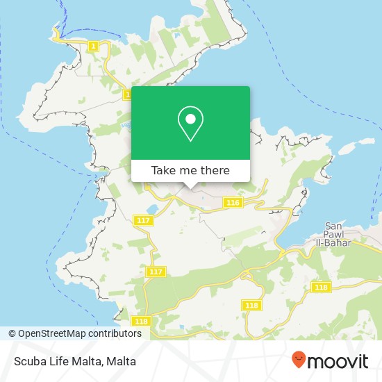 Scuba Life Malta map