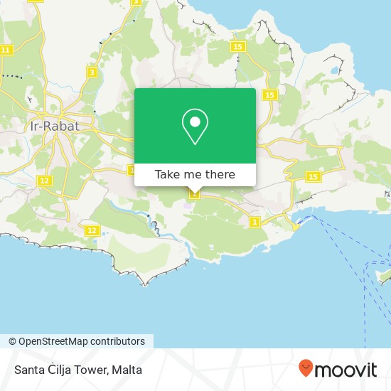Santa Ċilja Tower map