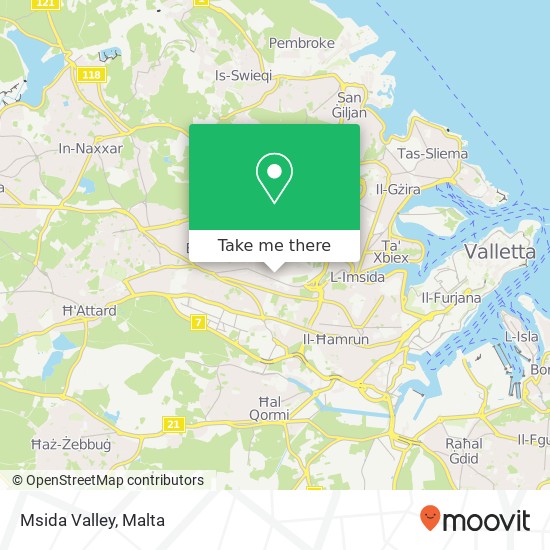 Msida Valley map