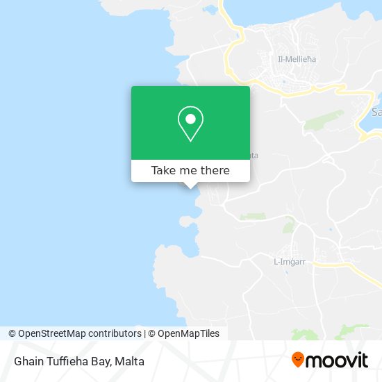 Ghain Tuffieha Bay map