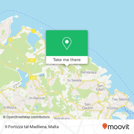 Il-Fortizza tal-Madliena map