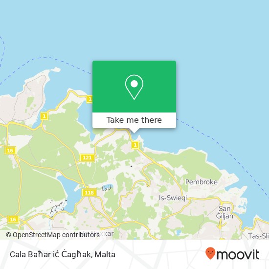 Cala Baħar iċ Ċagħak map