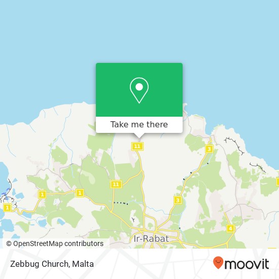 Zebbug Church map