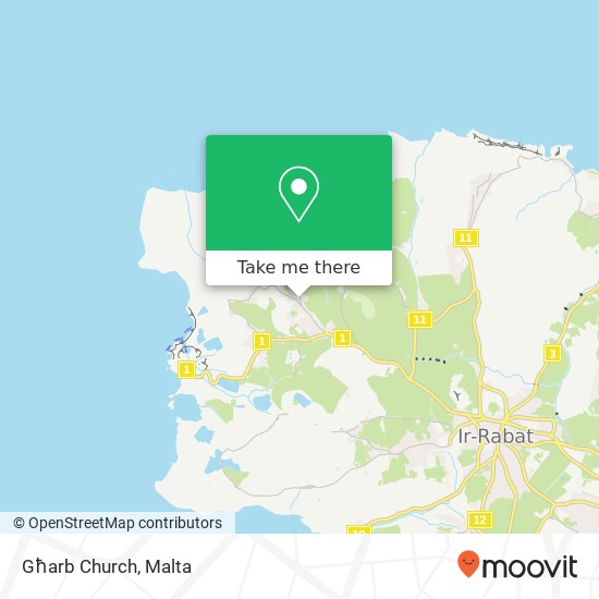 Għarb Church map
