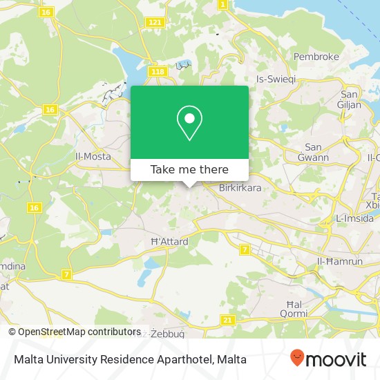 Malta University Residence Aparthotel map