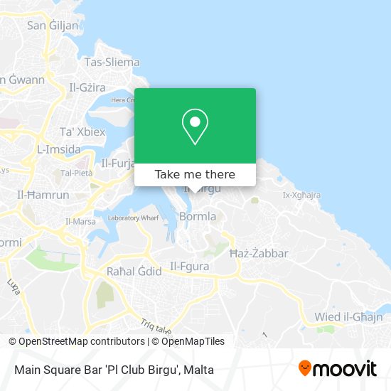 Main Square Bar 'Pl Club Birgu' map