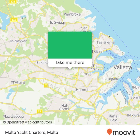 Malta Yacht Charters map
