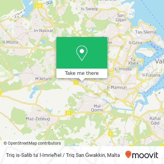 Triq is-Salib ta' l-Imrieħel / Triq San Ġwakkin map