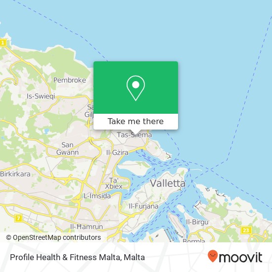 Profile Health & Fitness Malta map
